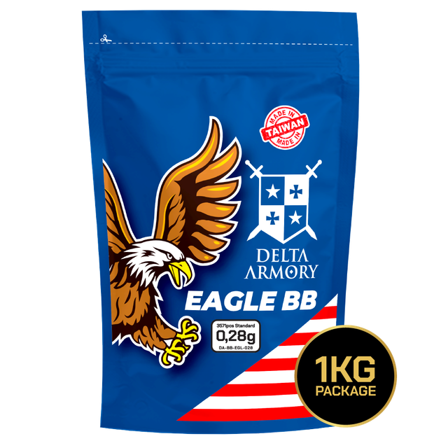 Страйкбольні кульки Delta Armory EAGLE 0,28 г 6 мм, 3571 шт., White - Фото 1 Страйкбольні кульки Delta Armory EAGLE 0,28 г 6 мм, 3571 шт., White - зображення 1