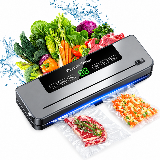 Вакууматор для продуктов Dry/Wet 120 Вт, вакуумный упаковщик с запайкой пакетов и резаком, 10 пакетов в комплекте. (LM-626-77) - изображение 2