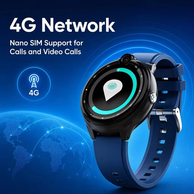 Годинник-телефон для дитини Lemfo T83 з круглим AMOLED екраном, відеозв'язком та GPS геолокацією Смарт годинник з SIM картою, камерою і кнопкою SOS Рожевий - зображення 9