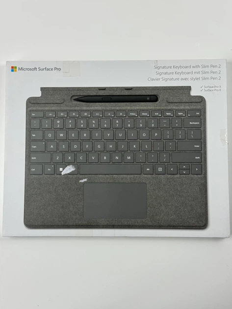 Клавіатура для планшета Microsoft Surface Signature Keyboard with Slim Pen 2 AZERTY Platinum (з тачпадом, з підсвіткою, французька розкладка) (889842773071) - Б/В - Фото 2 Клавіатура для планшета Microsoft Surface Signature Keyboard with Slim Pen 2 AZERTY Platinum (з тачпадом, з підсвіткою, французька розкладка) (889842773071) - Б/В - зображення 2
