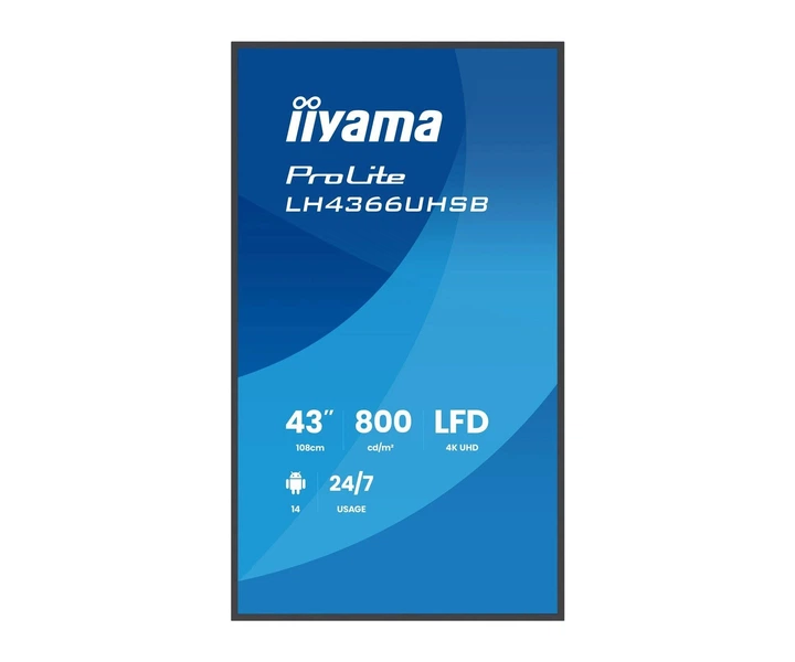 Монітор iiyama ProLite LH4366UHSB-B1AG EU - Фото 2 Монітор iiyama ProLite LH4366UHSB-B1AG EU - зображення 2