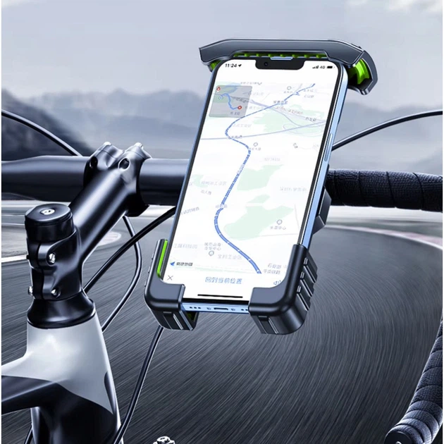 Тримач для смартфона на кермо велосипеда, мотоцикла та самоката Trizand надійне антивібраційне кріплення з фіксатором LOCK (25366) - Фото 3 Тримач для смартфона на кермо велосипеда, мотоцикла та самоката Trizand надійне антивібраційне кріплення з фіксатором LOCK (25366) - зображення 3