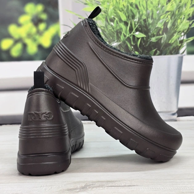 Галоши мужские пена с мехом зимние шоколадного цвета Dago Style 43р (27,5 см) 6173 - Фото 4 Галоши мужские пена с мехом зимние шоколадного цвета Dago Style 43р (27,5 см) 6173 - изображение 4