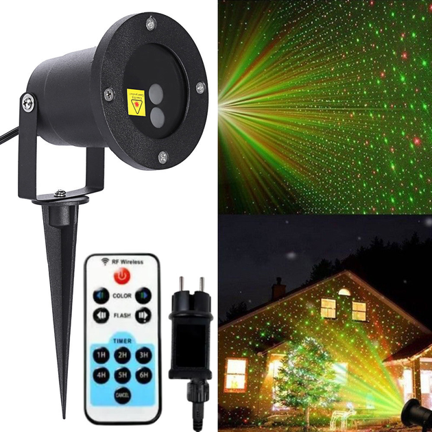 Проєктор новорічний LASER LIGHT STAR SHOWER 518 - Фото 2 Проєктор новорічний LASER LIGHT STAR SHOWER 518 - зображення 2