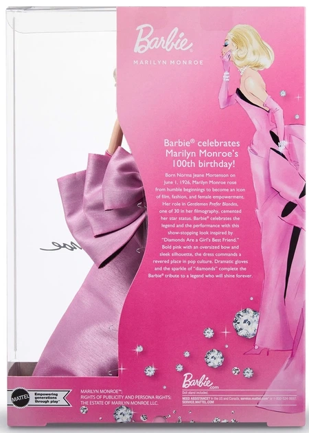 Kolekcjonerska lalka Barbie Signature Marilyn Monroe 100th Birthday w różowej sukni (JJY00/121186) (0194735344338) - Zdjęcie 3 Kolekcjonerska lalka Barbie Signature Marilyn Monroe 100th Birthday w różowej sukni (JJY00/121186) (0194735344338) - obraz 3