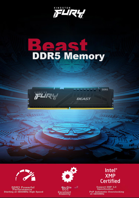 Оперативна пам'ять Kingston Fury DDR5-5200 8192MB PC5-41600 Beast (KF552C40BB-8) - зображення 4