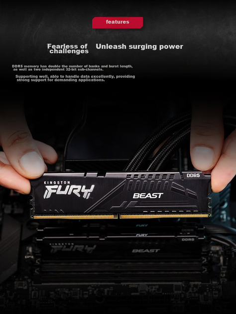 Оперативна пам'ять Kingston Fury DDR5-5200 8192MB PC5-41600 Beast (KF552C40BB-8) - зображення 6