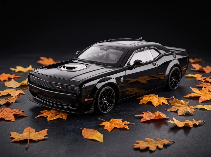Колекційна машинка Dodge Challenger SRT Hellcat Модель 1:18 Чорний - Фото 1 Колекційна машинка Dodge Challenger SRT Hellcat Модель 1:18 Чорний - изображение 1