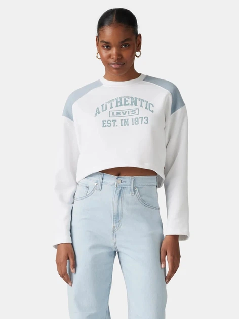 Свитшот на флисе женский Levi`s 45112274 XL Белый/Голубой (1163042173) - Фото 1 Свитшот на флисе женский Levi`s 45112274 XL Белый/Голубой (1163042173) - изображение 1