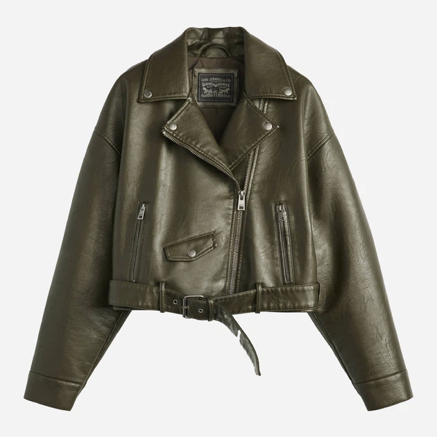 Куртка зі штучної шкіри жіноча Levi`s 659116765 XL Зелена (1159863565) - Фото 3 Куртка зі штучної шкіри жіноча Levi`s 659116765 XL Зелена (1159863565) - зображення 3