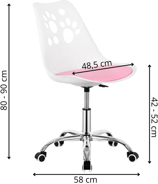 Fotel dziecięcy Springos Paws HF0037 biało-różowy (5908455304665) - obraz 15