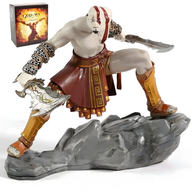 Колекційна фігурка Кратос (Kratos) на скелі, з клинками Хаосу, 18 см — God of War - Фото 1 Колекційна фігурка Кратос (Kratos) на скелі, з клинками Хаосу, 18 см — God of War - зображення 1