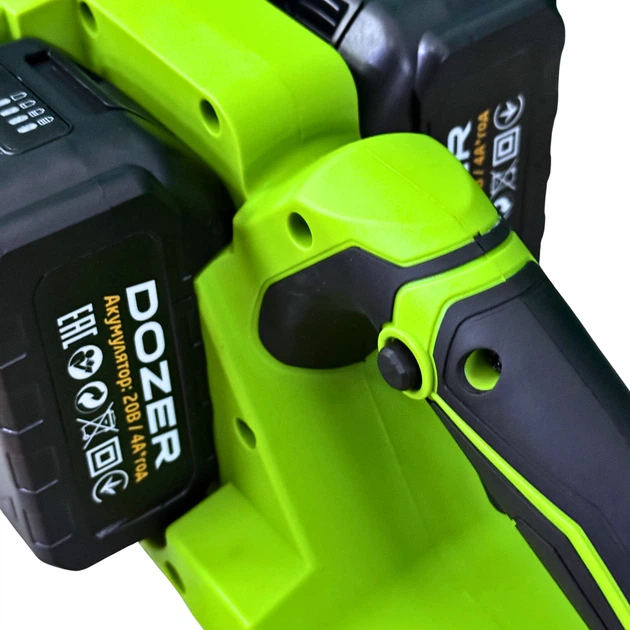 Пила акумуляторна DOZER F40/2 безщітковий двигун 20 В 400 мм 3/8 дюйма комплект 1 шина 1 ланцюг зарядний пристрій 2 АКБ - зображення 5