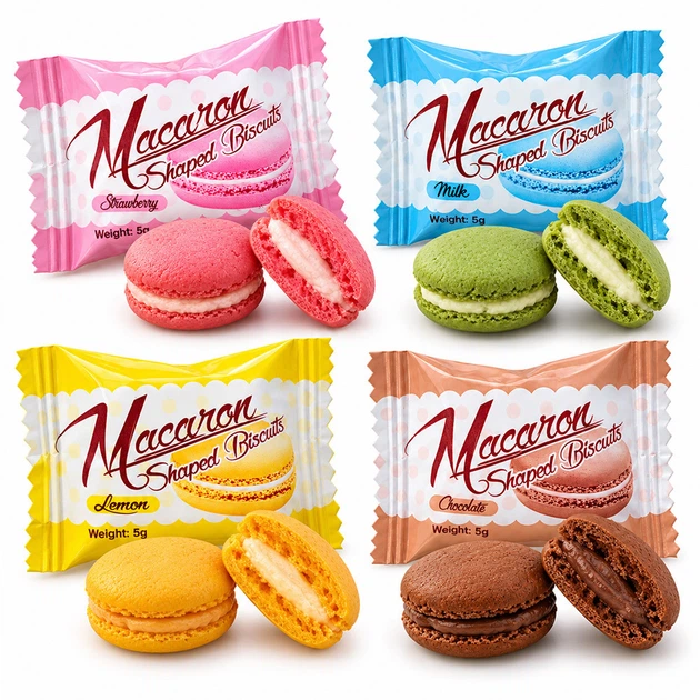 Печиво Mini Macaron MIX — асорті міні-печива макарон 4 смаки 1 кг - зображення 2