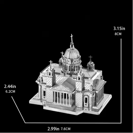 3D-пазл з металу «Кафедральний собор», збірна модель - зображення 3