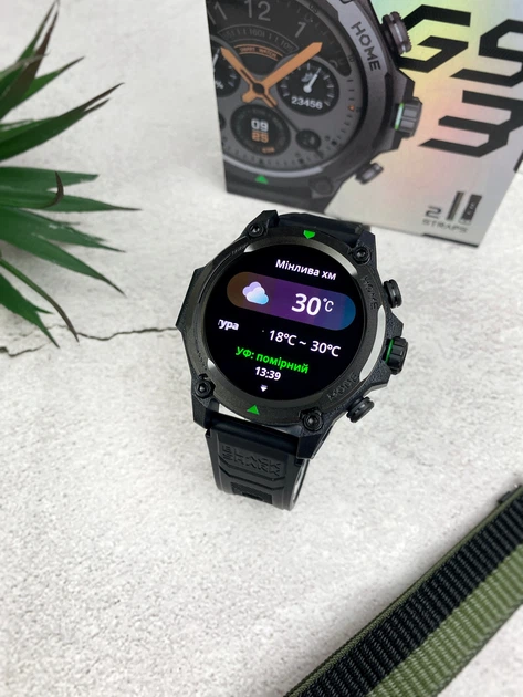 Водонерпоницаемые тактические смарт часы Black Shark GS3, компас + ChatGPT, долгий заряд шагометр GPS (Green) - Фото 5 Водонерпоницаемые тактические смарт часы Black Shark GS3, компас + ChatGPT, долгий заряд шагометр GPS (Green) - изображение 5