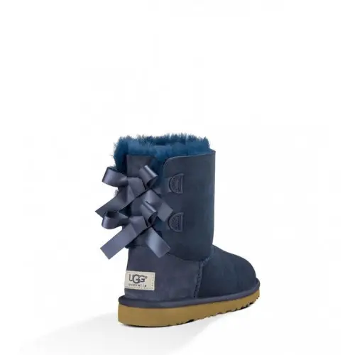 Жіночі уггі Середні Замшеві Сині з Бантами UGG Bailey Bow II Navy Suede (36, синій) - изображение 3