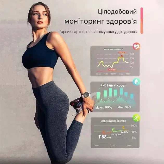 Смарт-годинник жіночий LIGE P114 Gold - изображение 7