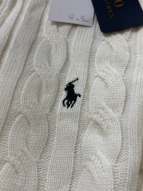 Свитер вязанный Polo Ralph Lauren 1/3 zip размер M белый цвет (r9u-vu5-26l) - Фото 5 Свитер вязанный Polo Ralph Lauren 1/3 zip размер M белый цвет (r9u-vu5-26l) - изображение 5