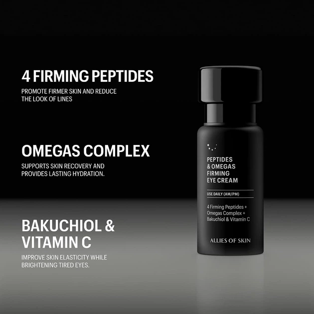 Крем навколо очей проти зморшок Allies of Skin Peptides & Omegas Firming Eye Cream 15 мл - зображення 3