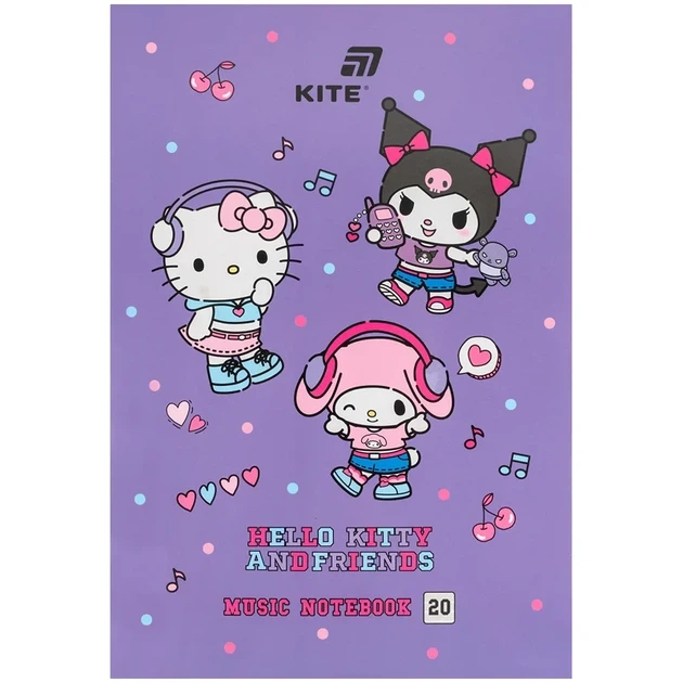 Зошит для нот Kite Hello Kitty A4, 20 аркушів HK26-404 - Фото 1 Зошит для нот Kite Hello Kitty A4, 20 аркушів HK26-404 - зображення 1
