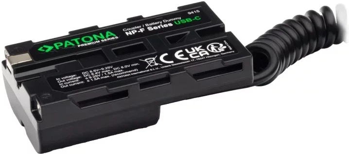 Adapter PATONA Dummy USB-C do Sony NP-F NP-FM50 NP-F550 NP-F750 NP-F960 NP-F970 NP-FM500 (4055655235914) - Zdjęcie 2 Adapter PATONA Dummy USB-C do Sony NP-F NP-FM50 NP-F550 NP-F750 NP-F960 NP-F970 NP-FM500 (4055655235914) - obraz 2
