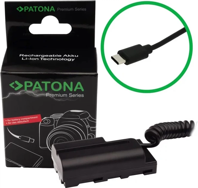 Adapter PATONA Dummy USB-C do Sony NP-F NP-FM50 NP-F550 NP-F750 NP-F960 NP-F970 NP-FM500 (4055655235914) - Zdjęcie 5 Adapter PATONA Dummy USB-C do Sony NP-F NP-FM50 NP-F550 NP-F750 NP-F960 NP-F970 NP-FM500 (4055655235914) - obraz 5