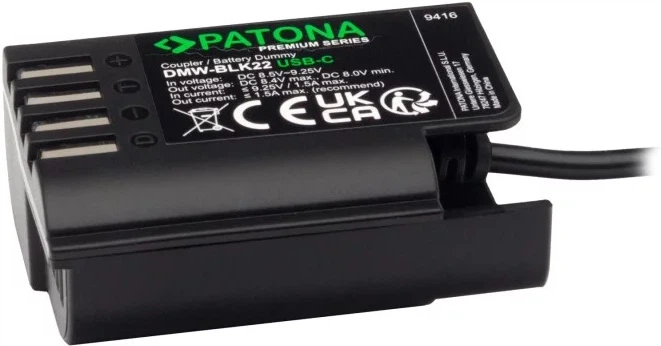 Adapter PATONA Dummy USB-C do Panasonic DMW-BLK22 DC-S5 G9 GH5 GH5S GH6 (4055655235921) - Zdjęcie 2 Adapter PATONA Dummy USB-C do Panasonic DMW-BLK22 DC-S5 G9 GH5 GH5S GH6 (4055655235921) - obraz 2