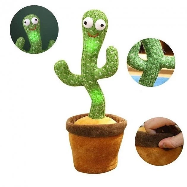 Музичний танцюючий кактус Dancing Cactus з підсвічуванням і 120 піснями на акумуляторі - Фото 2 Музичний танцюючий кактус Dancing Cactus з підсвічуванням і 120 піснями на акумуляторі - зображення 2