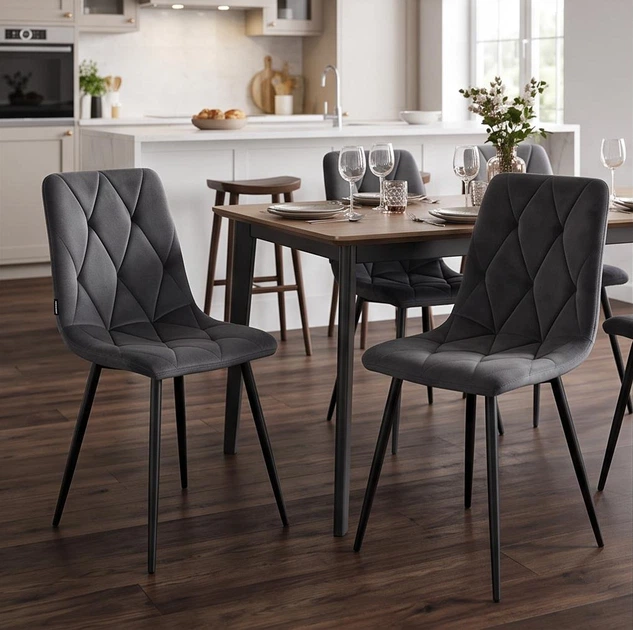 Комплект з Чотирьох М'яких Крісел Just Relax "Padua Light Grey" з Сірим оксамитом для дому, для кухні - зображення 13