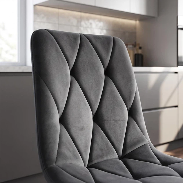 Комплект з Чотирьох М'яких Крісел Just Relax "Padua Light Grey" з Сірим оксамитом для дому, для кухні - зображення 12