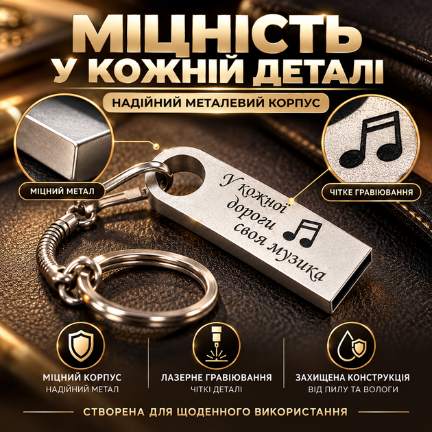 USB флешка з гравіюванням "У кожної дороги своя музика" 64 GB LazerTAC (230601) - Фото 7 USB флешка з гравіюванням "У кожної дороги своя музика" 64 GB LazerTAC (230601) - зображення 7