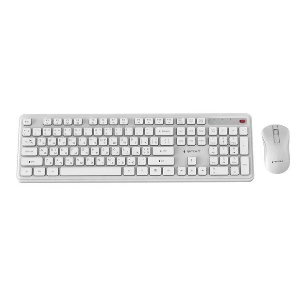 Комплект клавіатура + миша Gembird KBS-WPS-01-W-CYRL Slim Pro Business бездротовий RU розкладка White (8716309137034) - зображення 2