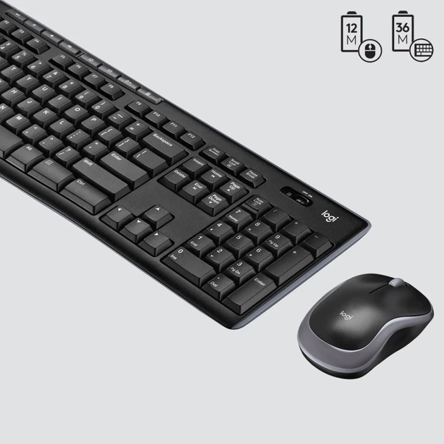 Комплект клавіатура + миша Logitech MK270 бездротовий USB 2.4 GHz US розкладка Black (5099206039148) - Фото 9 Комплект клавіатура + миша Logitech MK270 бездротовий USB 2.4 GHz US розкладка Black (5099206039148) - зображення 9