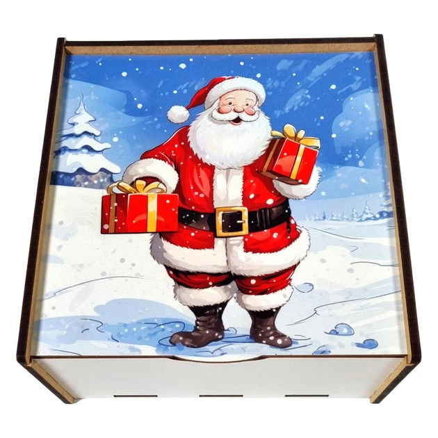 Подарок новогодний №38/12 "Санта с подарками", 1025 г (20х20х9 см, в деревянной коробке), Уникальная конфета, (2026_38_12) - Фото 1 Подарок новогодний №38/12 "Санта с подарками", 1025 г (20х20х9 см, в деревянной коробке), Уникальная конфета, (2026_38_12) - изображение 1