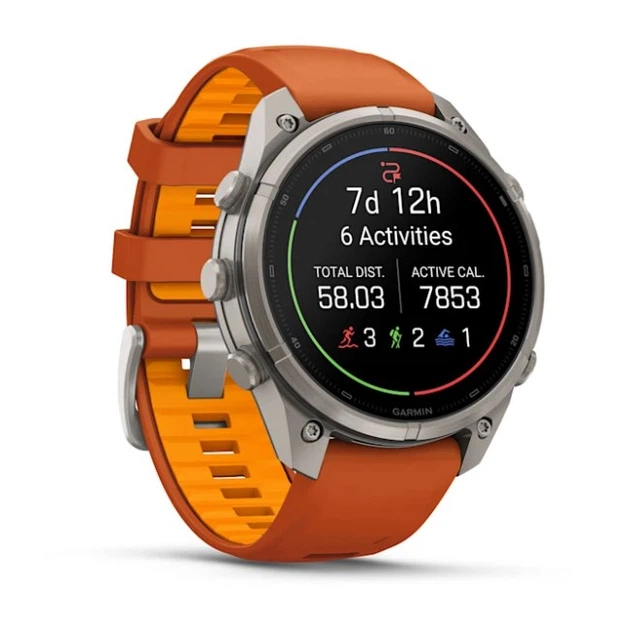 Смарт-часы GARMIN Fenix 9 Pro 47mm Titanium with Autumn Orange/Spark Orange Silicone Band (010-04336-05/06) - Фото 3 Смарт-часы GARMIN Fenix 9 Pro 47mm Titanium with Autumn Orange/Spark Orange Silicone Band (010-04336-05/06) - изображение 3