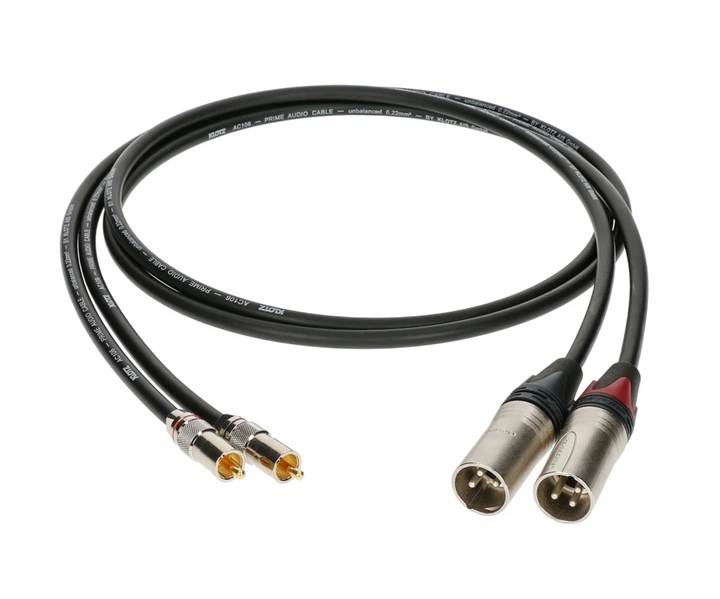 Кабель комутаційний KLOTZ AUDIOLEAD BLACK 0.9M 2 PCS (XLR 3 MALE - RCA, GOLD CONTACTS) (303684) - изображение 2