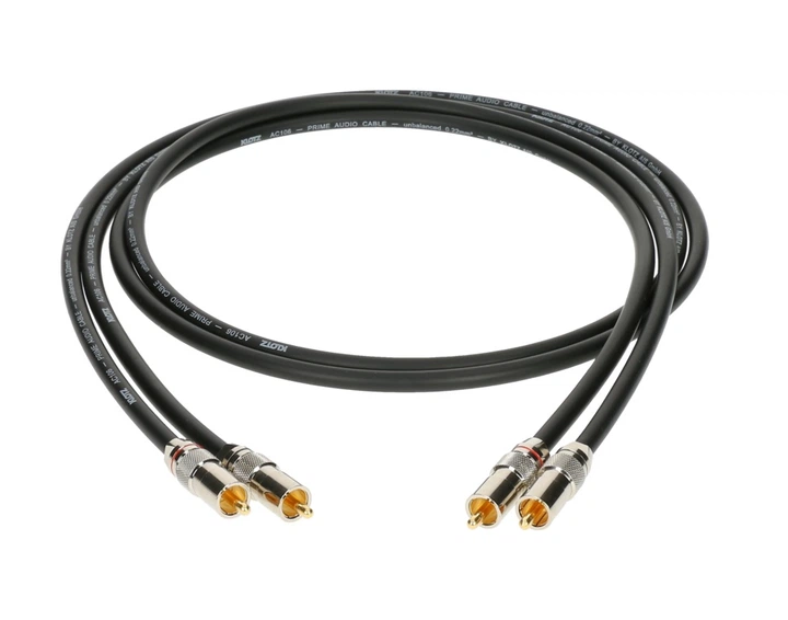 Кабель комутаційний KLOTZ AUDIOLEAD BLACK 0.6M 2 PCS (RCA - RCA, GOLD CONTACTS) (303689) - зображення 2