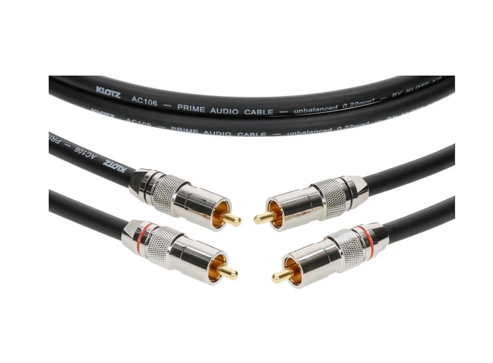 Кабель комутаційний KLOTZ AUDIOLEAD BLACK 0.6M 2 PCS (RCA - RCA, GOLD CONTACTS) (303689) - зображення 3