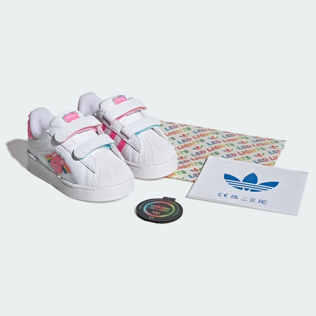 Детские кроссовки ADIDAS CARE BEARS SUPERSTAR LED LIGHTS COMFORT CLOSURE adidas KK2133 (24 EUR) белый (4068817602295) - изображение 6