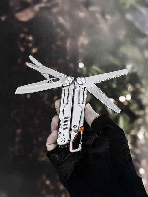 Мультитул Grand Harvest GHK9 15 в 1 складной многофункциональный инструмент из нержавеющей стали 440A с плоскогубцами ножом ножницами пилой кусачками отвёртками карабином и нейлоновым чехлом - Фото 2 Мультитул Grand Harvest GHK9 15 в 1 складной многофункциональный инструмент из нержавеющей стали 440A с плоскогубцами ножом ножницами пилой кусачками отвёртками карабином и нейлоновым чехлом - изображение 2