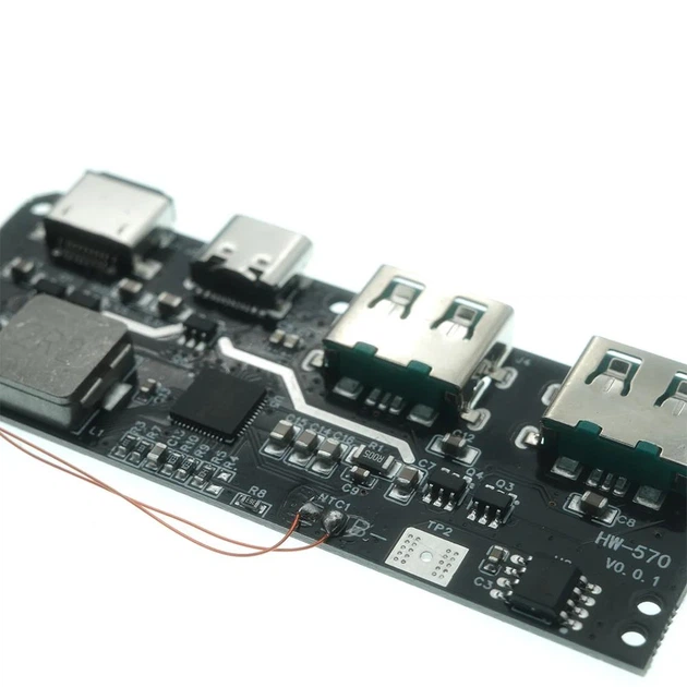 Модуль-плата DIY для Power Bank 22,5W (72x27mm) | QC4.0/2.0, PD3.0/2.0, PPS, AFC, QI, FCP, PE2.0/1.1, VoOC, BC1.2 DCP, Try.Src, SFCP, SCP, встроенный АЦП (12bit) | 2xUSB-A, Type-C, Lightning, MicroUSB - изображение 5