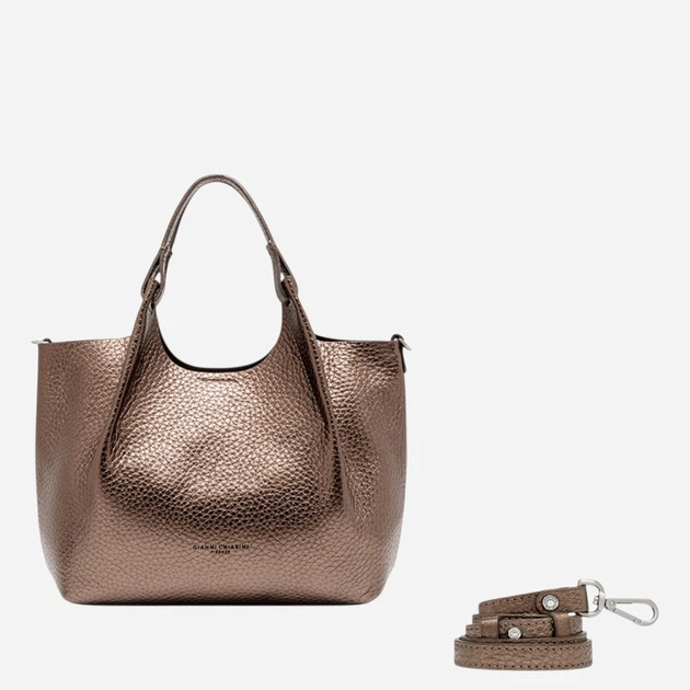 Zestaw (torebka crossbody + kosmetyczka) damski skórzany Gianni Chiarini BS-9719-RNGDBL-T.U.-5571 Brązowy metaliczny (800070361193) - obraz 4