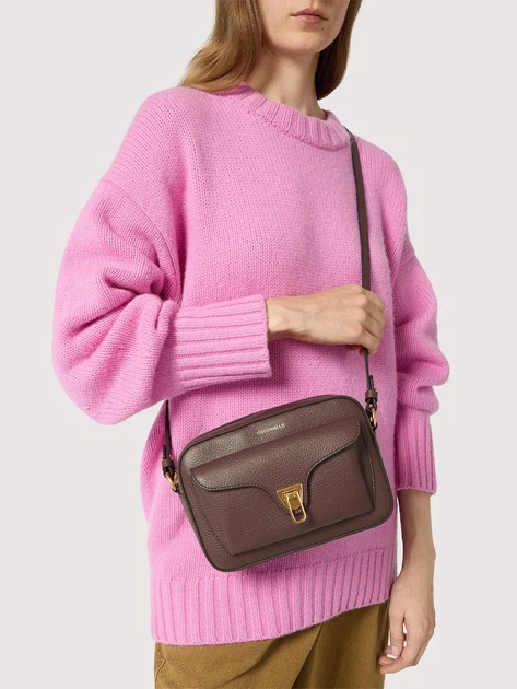 Torebka crossbody damska skórzana Coccinelle E1MF6150201-R49 Ciemnobrązowa (800070363460) - Zdjęcie 2 Torebka crossbody damska skórzana Coccinelle E1MF6150201-R49 Ciemnobrązowa (800070363460) - obraz 2