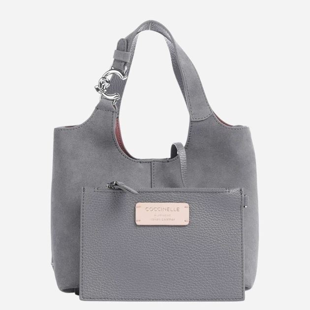 Torebka crossbody damska zamszowa Coccinelle E1THE580101-Y18 Szara (800070363486) - obraz 3
