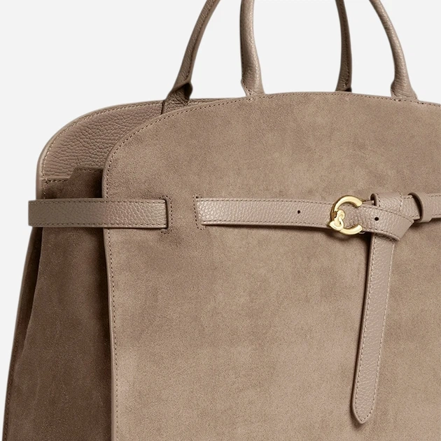 Torebka shopper damska zamszowa Coccinelle E1TLB180101-N59 Beżowa (800070363498) - obraz 4