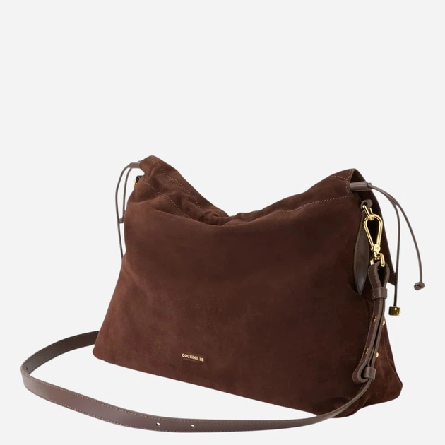 Torebka hobo damska zamszowa Coccinelle E1V9G130301-W20 Ciemnobrązowa (800070363541) - obraz 4