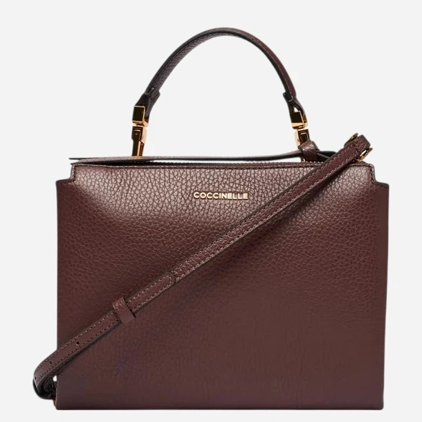 Torebka crossbody damska skórzana Coccinelle E1MD555B701-R49 Ciemnobrązowa (800070363647) - obraz 3