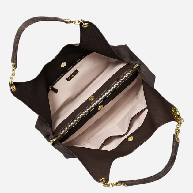 Сумка хобо женская из натуральной замши большая Michael Kors 30F6GEJE7S-251 Коричневая (800070364538) - Фото 4 Сумка хобо женская из натуральной замши большая Michael Kors 30F6GEJE7S-251 Коричневая (800070364538) - изображение 4