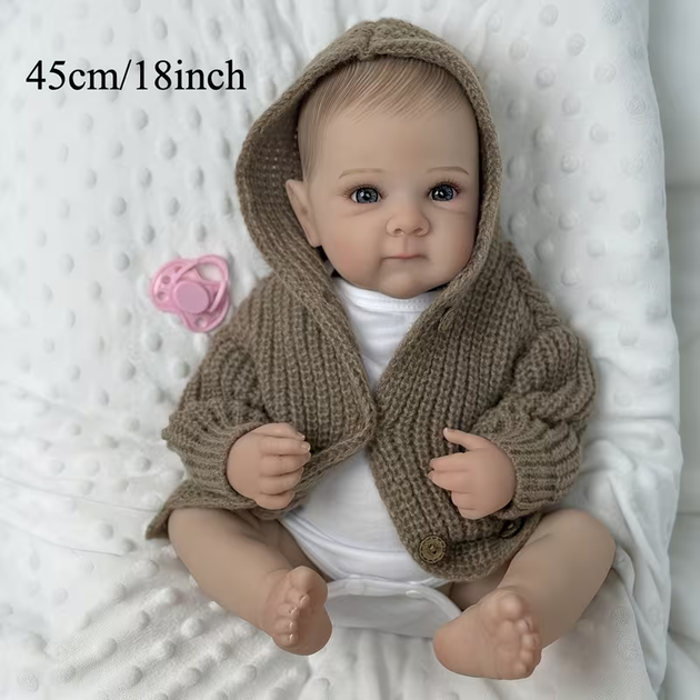 Лялька Реборн 45 см вініловая, реалістичний пупс Doll Reborn К0100809 - Фото 4 Лялька Реборн 45 см вініловая, реалістичний пупс Doll Reborn К0100809 - зображення 4